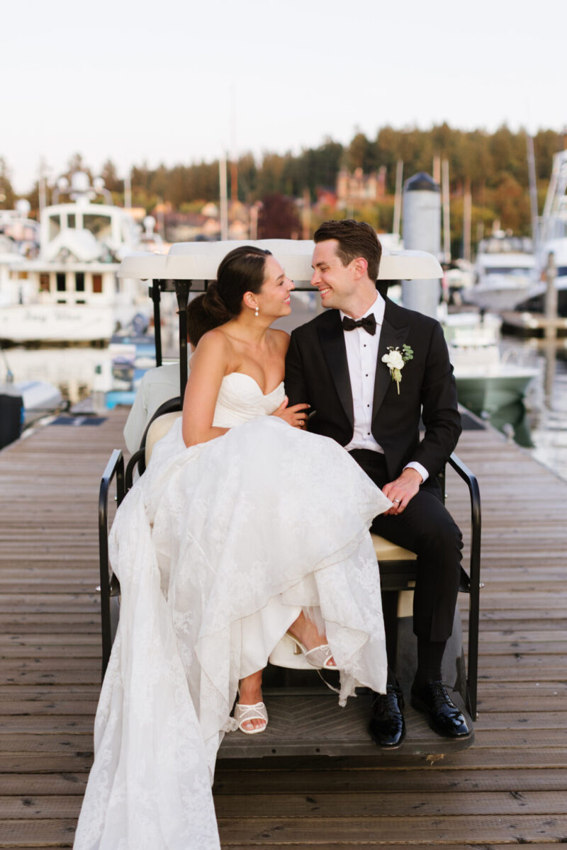 Golden hour wedding couple portrait with consistent aesthetic from Lightroom presets for wedding photographers