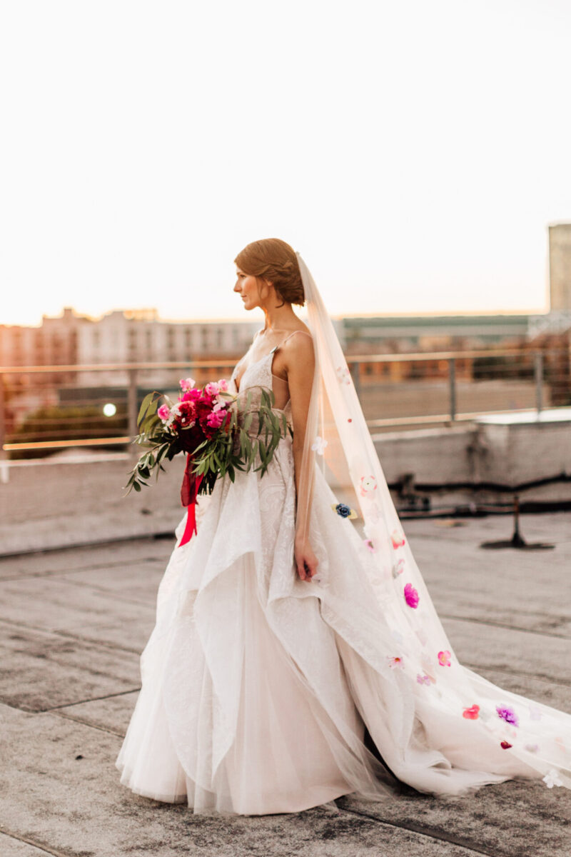 Golden hour wedding photo edited with Lightroom presets for wedding photographers